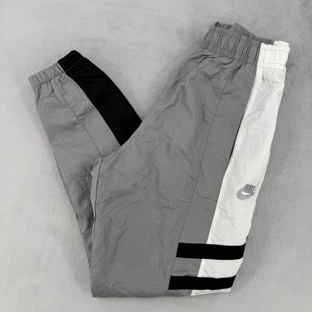 Nike Sportswear Windrunner Track Pants Grey White Black Mens XS Joggers Nylon